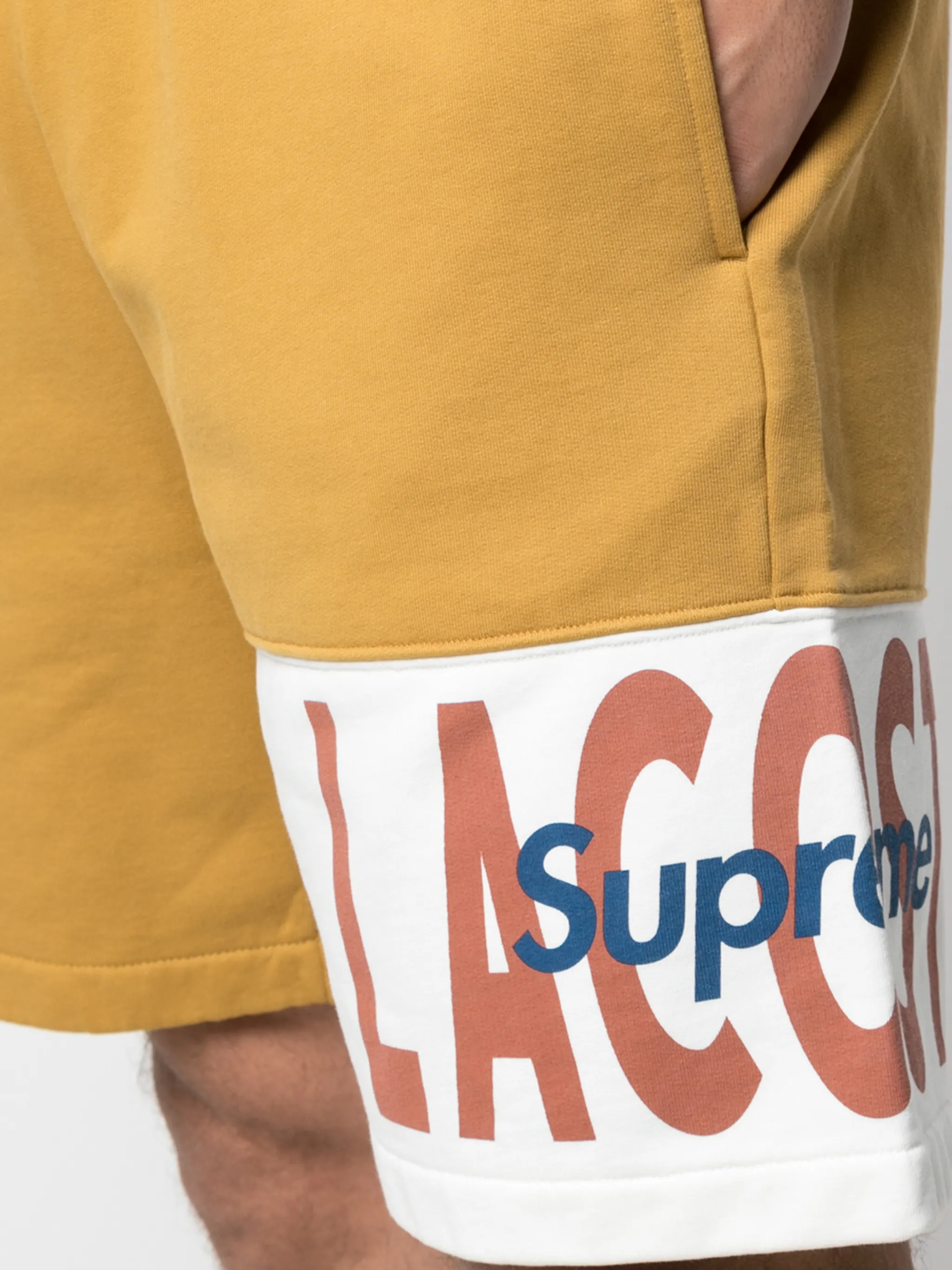 Supreme x Lacoste logo-panel track shorts